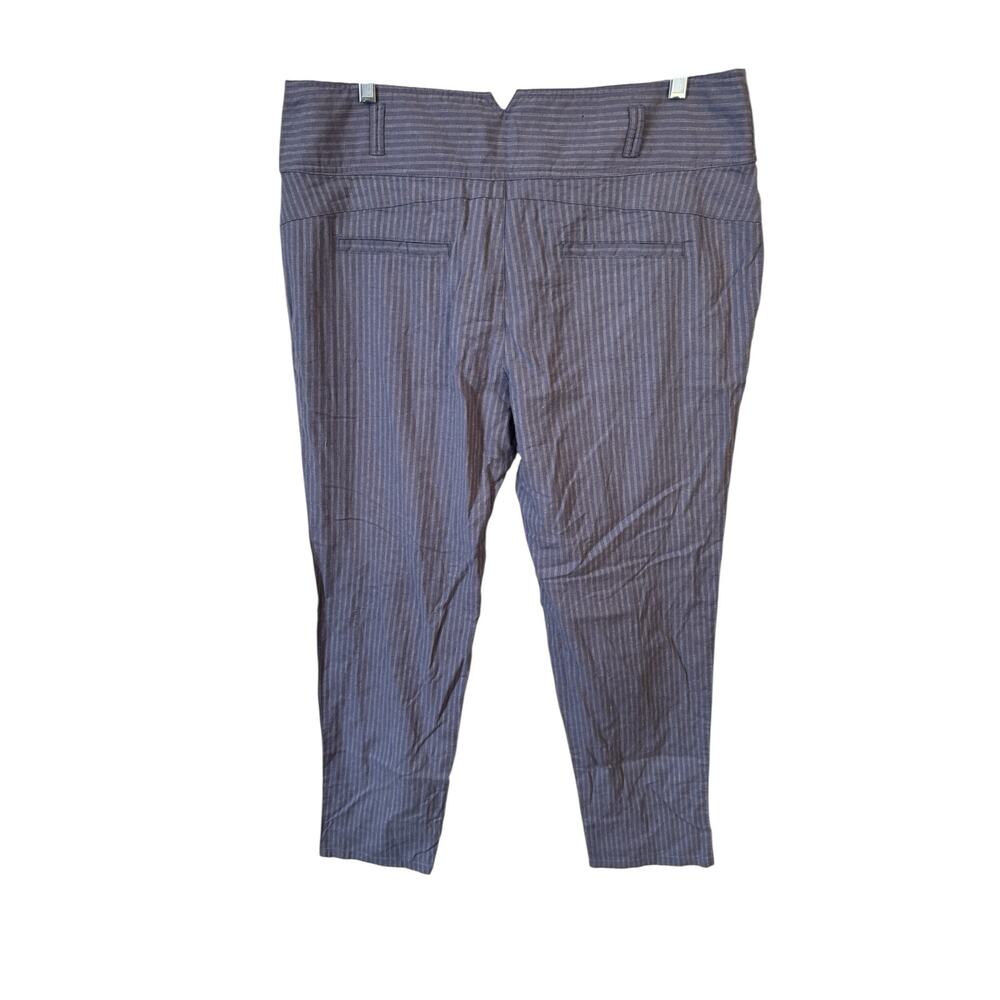 SUNDANCE NWOT Amelia Linen Blend Pinstripe Pants Size 16 Slate Blue Gray Trouser - Picture 6 of 9